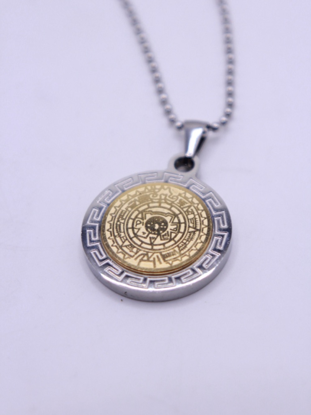 Fini Dream Aztec Calendar Phaistos Disc Pendant Necklace